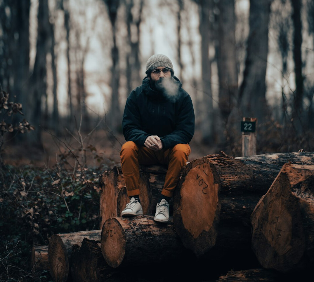 Portrait of a bearded man outdoors